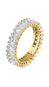 Morellato Csillogó aranyozott gyűrű színtiszta cirkónium kövekkel Baguette SAVP090 54 mm