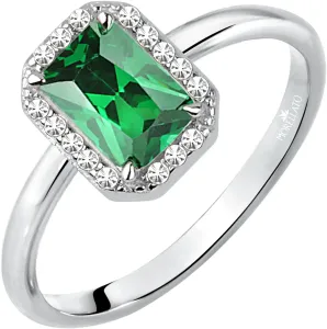 Morellato Csillogó ezüst gyűrű zöld kővel Tesori SAIW76 58 mm