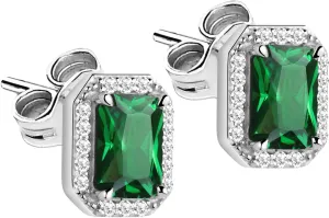 Morellato Ezüst fülbevaló zöld kristályokkal Tesori SAIW57