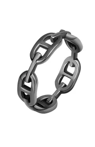 Morellato Időtlen fekete acél gyűrű Catene SATX250 61 mm