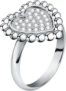Morellato Romantikus acél gyűrű átlátszó kristályokkal Dolcevita SAUA14 58 mm