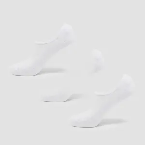 MP Unisex Invisible Socks (3 Pack) - White - UK 6-8