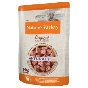 12x70g Nature's Variety Original Paté No Grain Pulyka nedves macskatáp 9+3 ingyen akcióban