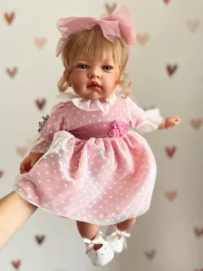 Kézműves spanyol baba- Celia, szőke, elegáns 45cm