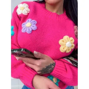 Virágokkal díszített pulóver CHRISSY méret: M/L #1446077