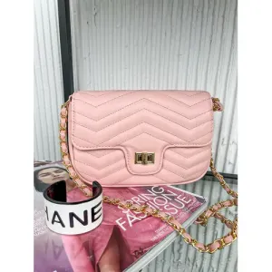 Női táska arany színű lánccal MARICA méret:  szín: pink