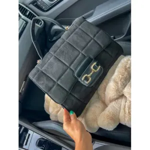 Női velúr táska CINDY méret:  szín: black