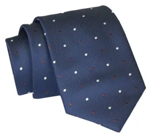 Söték kék pöttyös mintás nyakkendő Alties