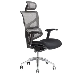 OfficePro Merope ergonomikus irodai szék Szín: antracit, Fejtámla: fejtámlával együtt
