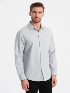 Lezsér halvány szürke ing zsebbel  V2 SHCS-0148