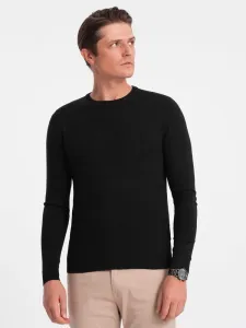 Hagyományos fekete pulóver kerek nyakkivágással  V2 SWBS-0106