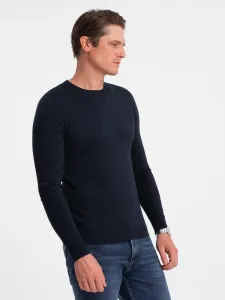 Hagyományos sötét kék pulóver kerek nyakkivágással  V9 SWBS-0106