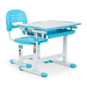 OneConcept Tommi gyerek íróasztal, kétrészes készlet, asztal, szék, állítható magasságú #29006