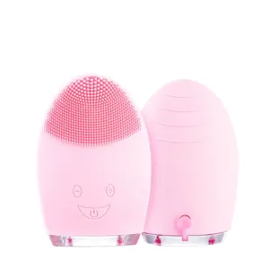 Palsar 7 Kerek elektromos masszázs arctisztító (Facial Cleansing Massage Brush Silicone Rechargeable Brush) Světle růžový