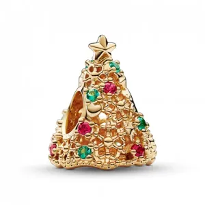 PANDORA aranyozott Csillámló karácsonyfa charm