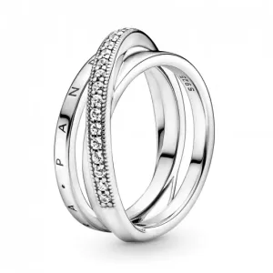 PANDORA Tripla átfedés ezüst gyűrű  gyűrű 199057C01 #1218312