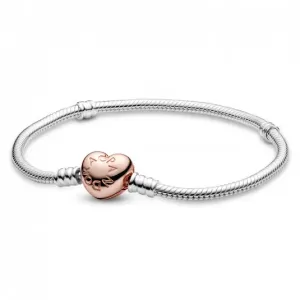 PANDORA aranyozott ezüst karkötő, szív alakú PANDORA Rose zárral  karkötő 580719 #390746
