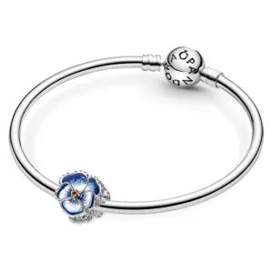 PANDORA karkötő Blue Pansy Flower  karkötő 590713+790777C02 #639909