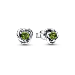 Pandora Bájos ezüst fülbevalók zöld cirkónium kővel 292334C03