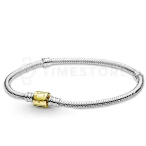 Pandora Elegáns ezüst karkötő arany csattal 599347C00 20 cm