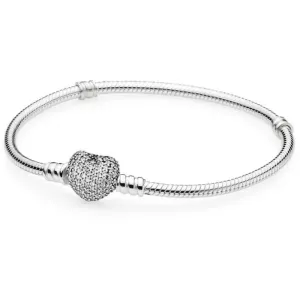 Pandora Ezüst karkötő csillogó szívvel 590727CZ 16 cm