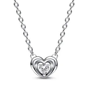 PANDORA Sugárzó szív és lebegő kő medál collier nyaklánc  nyaklánc 392494C01-45