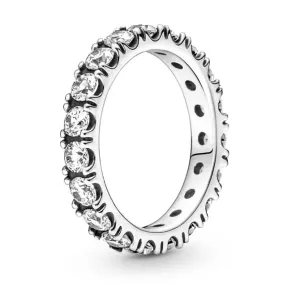 Pandora Csillogó ezüst gyűrű tiszta kristályokkal Eternity 190050C01 50 mm
