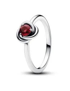 Pandora Ezüst gyűrű vörös kristállyal Az örökkévalóság vörös köve 192993C07 54 mm