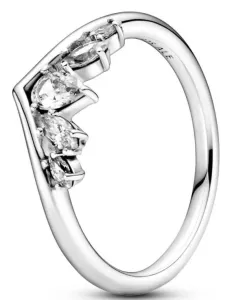 Pandora Gyengéd ezüst gyűrű kövekkel Wishbone 199109C01 52 mm