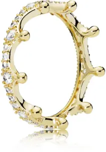 Pandora Gyönyörű aranyozott gyűrű Elvarázsolt korona Shine 168654C01 50 mm
