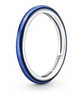 Pandora Minimalista ezüst gyűrű kék zománccal 199655C02 50 mm