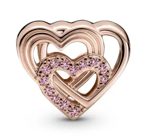 Pandora Romantikus bronz gyöngy Összefont szív 789529C01