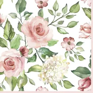 Decoupage szalvéta Watercolour Roses with Hydrangea - 1 db (decoupage)