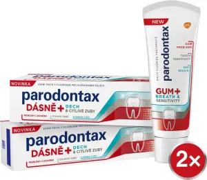 Parodontax Fogkrém fogíny-, lehelet- és fogérzékenységi problémákra Gum and Sensitive Duo 2 x 75 ml