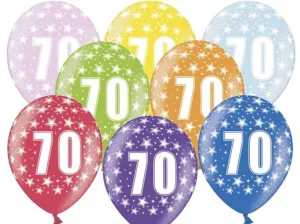 Vastag 30 cm-es lufik, fémes keverék - 70. születésnap - PartyDeco