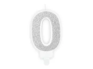 Ezüst születésnapi gyertya 0, 7 cm - PartyDeco