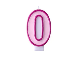 Rózsaszín születésnapi gyertya 0, 7 cm - PartyDeco