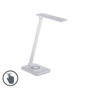 Design asztali lámpa fehér, LED-del érintőképernyővel - Tina