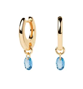 PDPAOLA Aranyozott karika fülbevaló medálokkal Blue Lily Gold AR01-B94-U