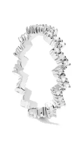 PDPAOLA Csillogó ezüst gyűrű cirkónium kövekkel ZIPPER Silver AN02-685 48 mm #774715