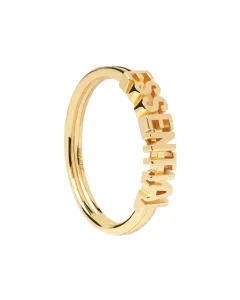 PDPAOLA Elegáns aranyozott gyűrű ESSENTIAL Gold AN01-608 50 mm