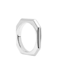 PDPAOLA Elegáns ródium bevonatú gyűrű SIGNATURE LINK Silver AN02-378 50 mm
