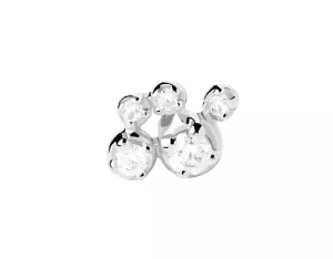 PDPAOLA Gyengéd ezüst single fülbevaló cirkónium kövekkel Bubble Essentiels PG02-002-U - 1db