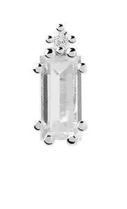 PDPAOLA Gyengéd ezüst single fülbevaló cirkónium kővel BEA Silver PG02-786-U - 1 db