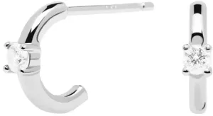 PDPAOLA Romantikus ezüst fülbevalók White Solitary Silver AR02-334-U