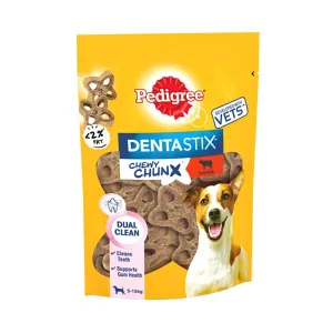 5x68g Pedigree Dentastix Chewy Chunx Mini kutyasnack marha (kis testű kutyáknak)