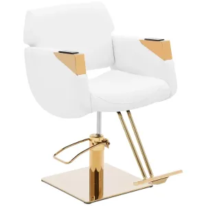 Fodrász szék lábtartóval - 880–1030 - max. 200 kg - fehér / arany | physa