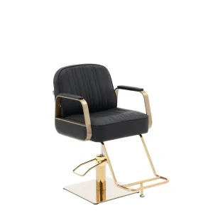 Fodrász szék lábtartóval - 920–1070 mm - max. 200 kg - fekete / arany | physa