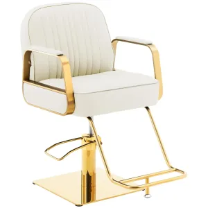 Fodrász szék lábtartóval - 920–1070 mm - max. 200 kg - krém / arany | physa