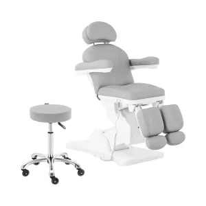Pedikűrös szék gurulós székkel - világosszürke | physa